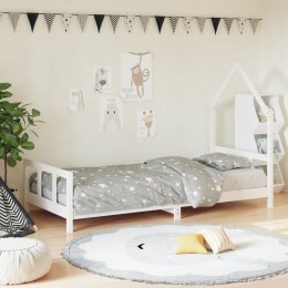 VidaXL Rama łóżka dla dzieci, biała, 90x200 cm, drewno sosnowe
