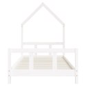 VidaXL Rama łóżka dla dzieci, biała, 90x200 cm, drewno sosnowe
