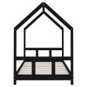 VidaXL Rama łóżka dziecięcego, czarna, 90x190 cm, drewno sosnowe