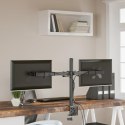 VidaXL Stojak na dwa monitory, czarny, stalowy, VESA 75/100 mm