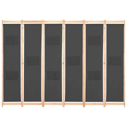 VidaXL Parawan 6-panelowy, szary, 240 x 170 x 4 cm, tkanina