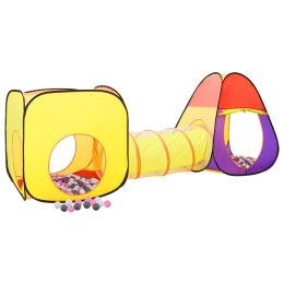 VidaXL Namiot do zabawy z 250 piłeczkami, kolorowy, 255x80x100 cm