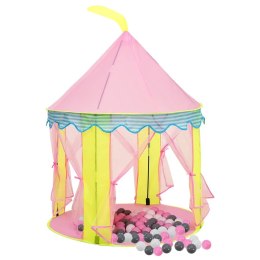 VidaXL Namiot do zabawy z 250 piłeczkami, różowy, 100x100x127 cm