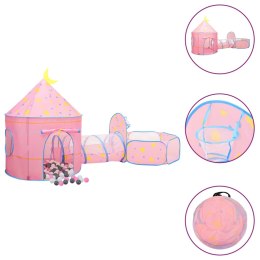 VidaXL Namiot do zabawy z 250 piłeczkami, różowy, 301x120x128 cm