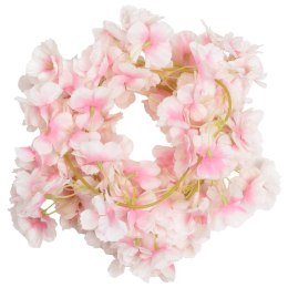 VidaXL Sztuczne girlandy kwiatowe, 6 szt., jasny róż, 180 cm