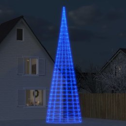 VidaXL Choinka z lampek, na maszt, 3000 niebieskich LED, 800 cm