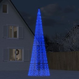 VidaXL Choinka z lampek, na maszt, 1534 niebieskie LED, 500 cm