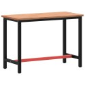 VidaXL Stół roboczy, 115x55x81,5 cm, lite drewno bukowe i metal