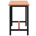 VidaXL Stół roboczy, 220x55x81,5 cm, lite drewno bukowe i metal