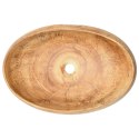 VidaXL Umywalka nablatowa, brązowa, owalna, 59x40x15 cm, ceramiczna