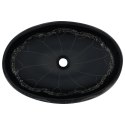 VidaXL Umywalka nablatowa, czarna, owalna, 59x40x15 cm, ceramiczna
