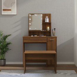 VidaXL Zestaw z toaletką i oświetleniem LED, brązowy dąb
