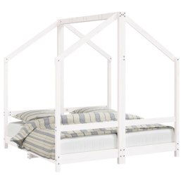 VidaXL Rama łóżka dziecięcego, biała, 2x(70x140) cm, drewno sosnowe