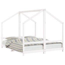 VidaXL Rama łóżka dziecięcego, biała, 2x(80x200) cm, drewno sosnowe