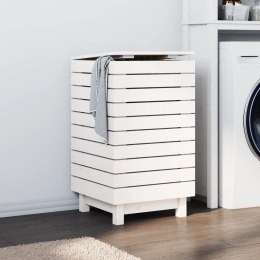 VidaXL Kosz na pranie, biały, 44x44x76 cm, lite drewno sosnowe