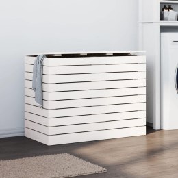 VidaXL Kosz na pranie, biały, 88,5x44x66 cm, lite drewno sosnowe