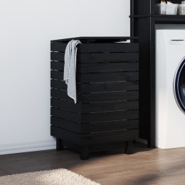 VidaXL Kosz na pranie, czarny, 44x44x76 cm, lite drewno sosnowe