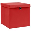 VidaXL Pudełka z pokrywami, 10 szt., 28x28x28 cm, czerwone