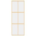 VidaXL Drzwi przesuwne, złote, 76x205 cm, przezroczyste szkło ESG