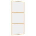 VidaXL Drzwi przesuwne, złote, 90x205 cm, przezroczyste szkło ESG