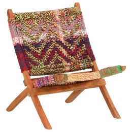 VidaXL Składane krzesło w stylu chindi, wielokolorowa tkanina