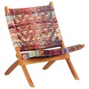 VidaXL Składane krzesło w stylu chindi, wielokolorowa tkanina