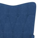 VidaXL Fotel z podnóżkiem, niebieski, obity tkaniną