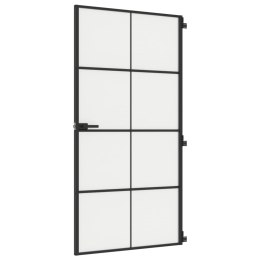 VidaXL Drzwi wewnętrzne, czarne, 102,5x201,5 cm, szkło i aluminium