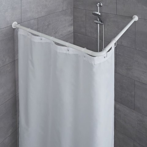 Kleine Wolke Narożny drążek prysznicowy, 90x90 cm, biały
