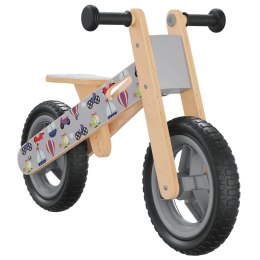 VidaXL Rowerek biegowy dla dzieci, szary z nadrukiem