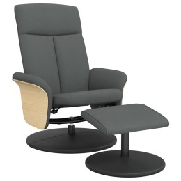 VidaXL Rozkładany fotel z podnóżkiem, ciemnoszary, tkanina