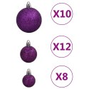 VidaXL 111-cz. zestaw ozdób świątecznych, fioletowy, polistyren