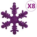 VidaXL 111-cz. zestaw ozdób świątecznych, fioletowy, polistyren