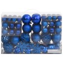 VidaXL 111-cz. zestaw ozdób świątecznych, niebieski, polistyren