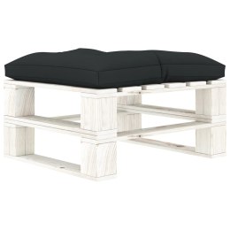 VidaXL Ogrodowy stołek z palet z antracytową poduszką, drewniany