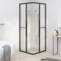 VidaXL Kabina prysznicowa, mrożone szkło ESG, 80x80x180 cm, czarna