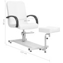 VidaXL Fotel do masażu z podnóżkiem, biały, 127x60x98 cm, ekoskóra