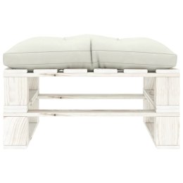 VidaXL Ogrodowy stołek z palet z beżową poduszką, drewniany