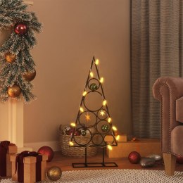 VidaXL Metalowa choinka świąteczna, do dekoracji, czarna, 60 cm