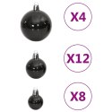 VidaXL 111-cz. zestaw ozdób świątecznych, czarny, polistyren