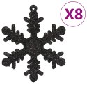 VidaXL 111-cz. zestaw ozdób świątecznych, czarny, polistyren
