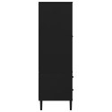 VidaXL Szafa SENJA, imitacja rattanu, czarna, 90x55x175 cm, sosnowa