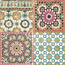 DUTCH WALLCOVERINGS Tapeta z motywem marokańskich płytek, kolorowa