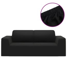 VidaXL Elastyczny pokrowiec na sofę 2-osobową, czarny, dżersejowy