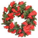 VidaXL Sztuczne girlandy kwiatowe, 6 szt., czerwone, 240 cm