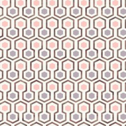 Good Vibes Tapeta Hexagon Pattern, różowo-fioletowa