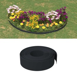 VidaXL Obrzeże ogrodowe, czarne, 10 m, 15 cm, polietylen