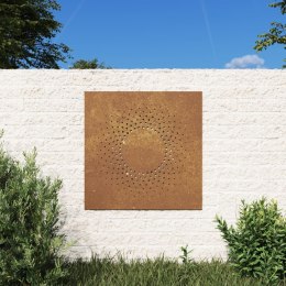 VidaXL Ogrodowa dekoracja ścienna, 55x55 cm, stal kortenowska, słońce