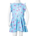 Sukienka dziecięca na guziki, bez rękawów, niebieska, 116