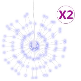 VidaXL Ozdoby świąteczne ze 140 lampkami LED, 2 szt, niebieskie, 17 cm